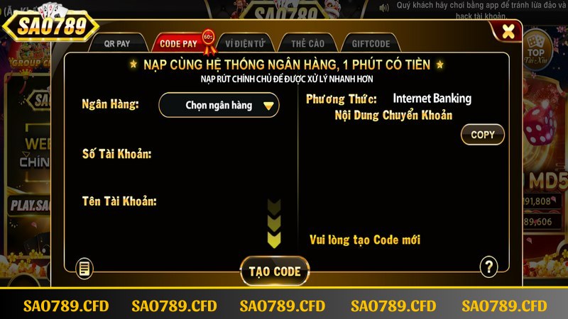 Hãy làm theo hướng dẫn nạp tiền ngân hàng để thành công