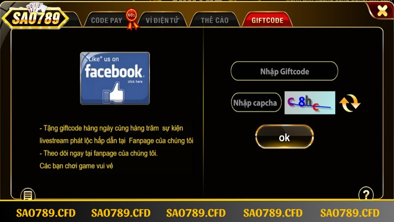 Người chơi theo dõi Fanpage sẽ được nhận được mã code